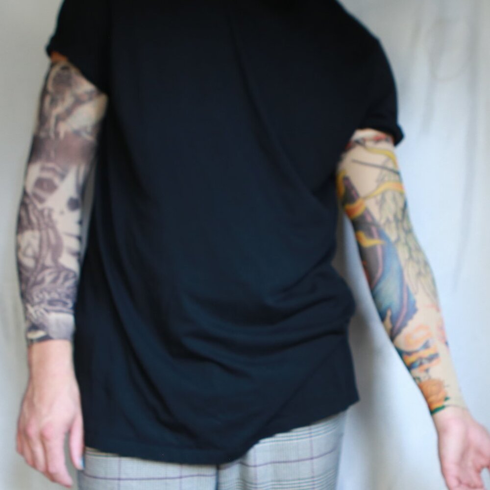 Faux Tattoo Arm Sleeve Y2K Costume Cover Up Elastic Art Print OS 3 Pack